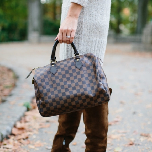 Authentic Louis Vuitton LV Damier Ebene Speedy 30 N41364 MSRP $1,675 - Picture 5 of 16